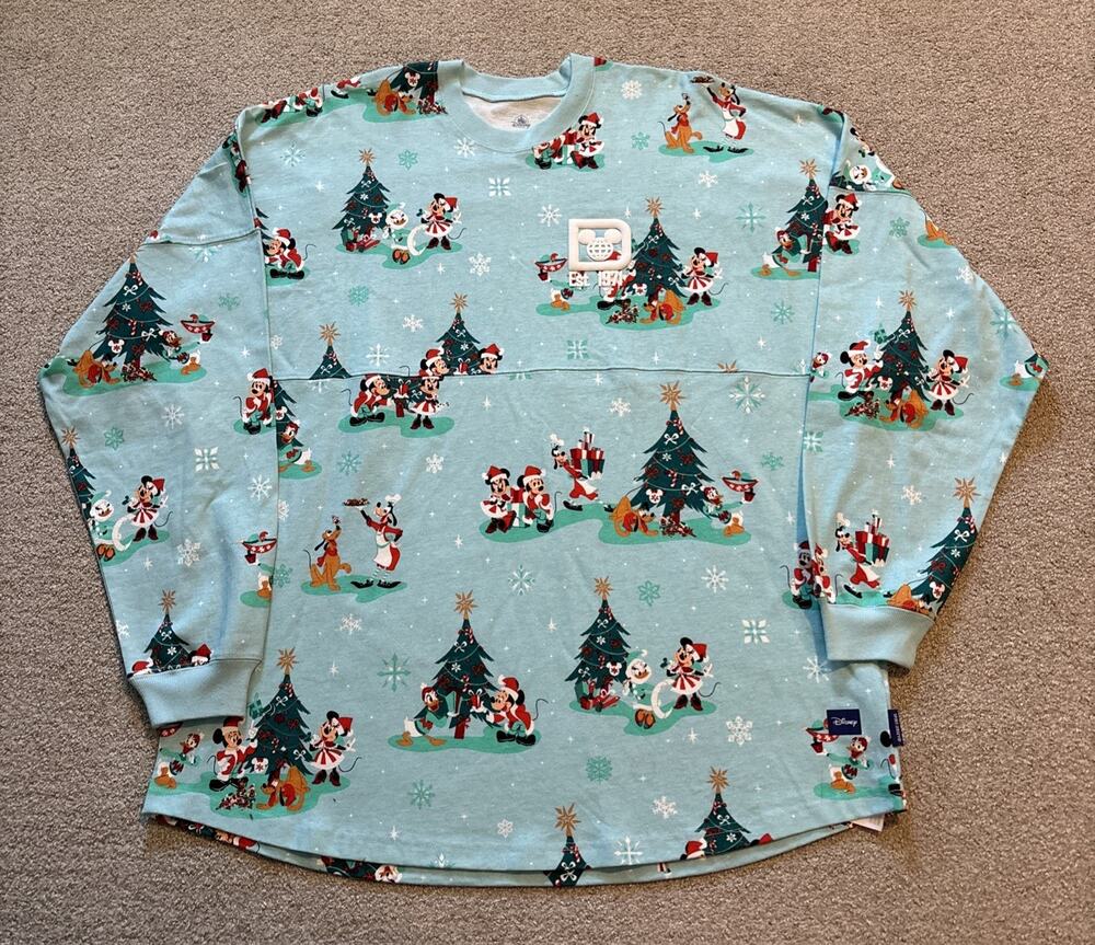 Disney Parks 2023 Christmas Holiday Spirit Jersey Disneyland Mickey Friends XL